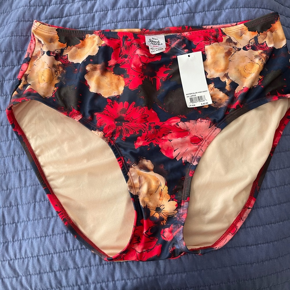 Lime Ricki Floral High Top Bathing Suit Bottoms